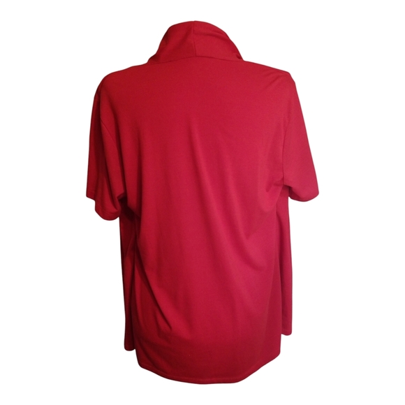 Sag Harbor Embellished Cami-Look Red Blouse Attached to Short Sleeve Jacket - Picture 5 of 7